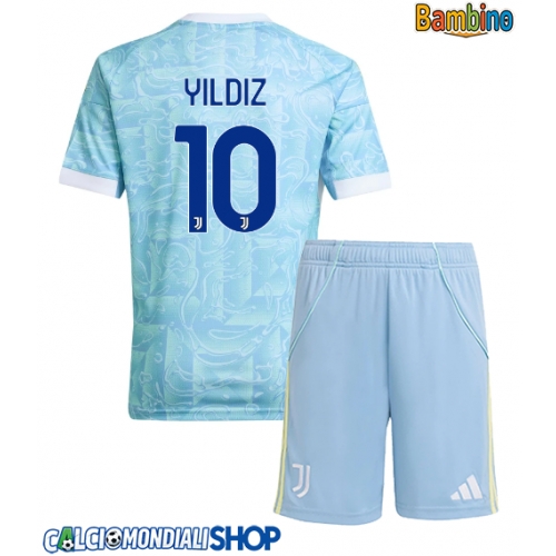 Maglie da calcio Juventus Kenan Yildiz #10 Seconda Maglia Bambino 2025-26 Manica Corta + Pantaloni corti)
